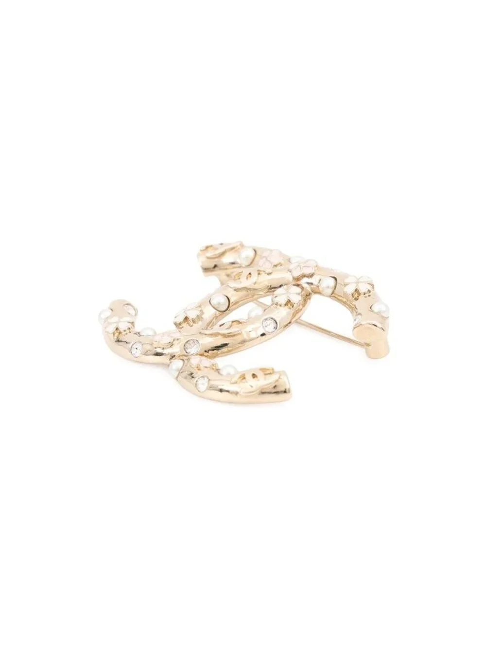 Chanel Brooch CC Logo Flower Metal 22